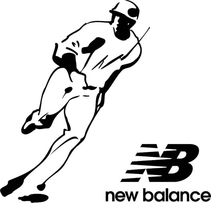 Shohei Ohtani's black and white New Balance logo.